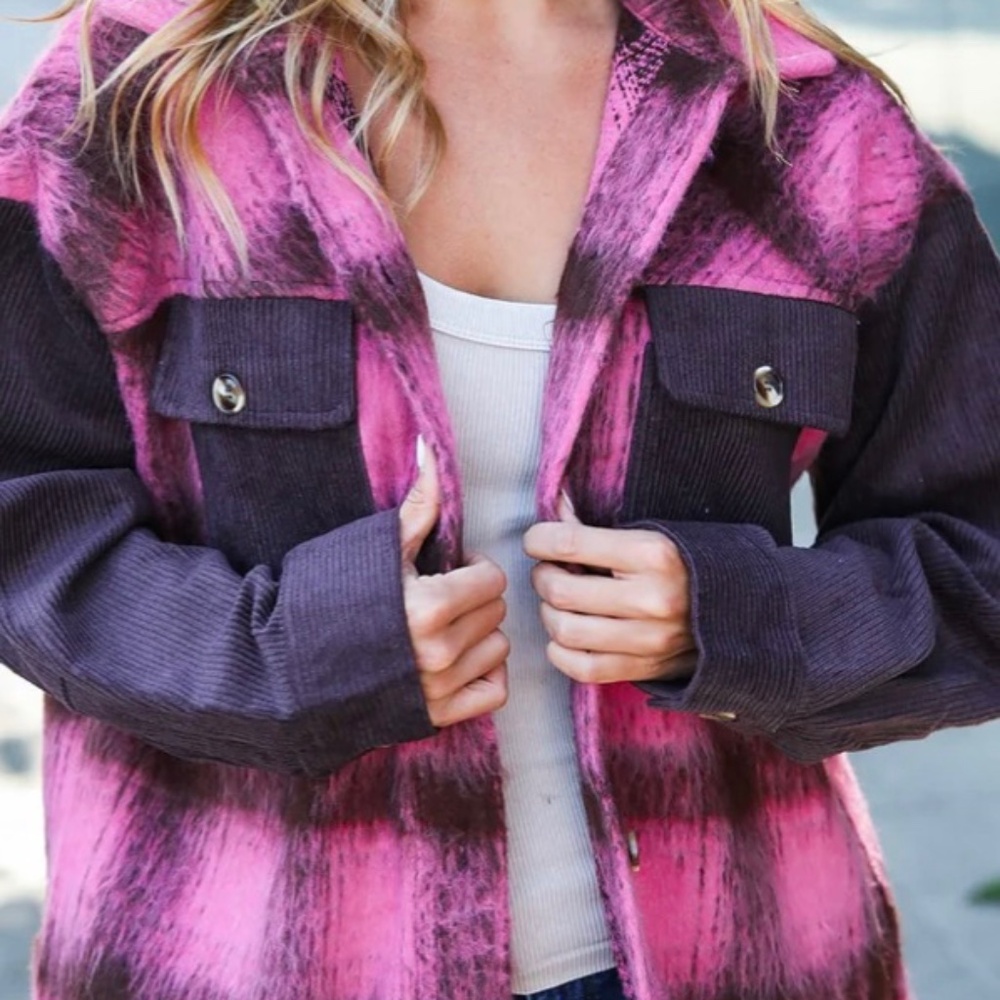 Pink Brown Fuzzy Jacket